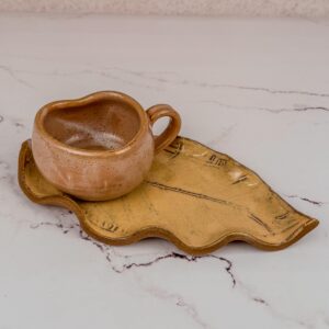 Conjunto xicara coração 200ml + Pires